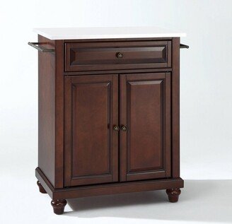 Cambridge Stone Top Portable Kitchen Island/Cart Mahogany/White