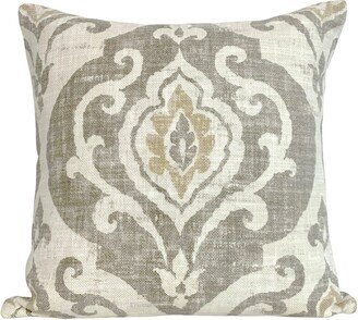 Ballard Designs Arryanna Taupe Damask Throw Pillow Cover - Versatile