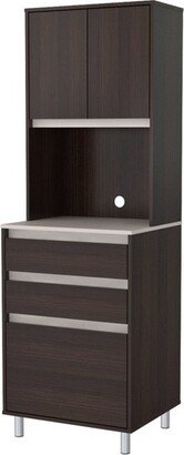 2 Door/3 Drawer Breakroom Cabinet Espresso/Amber Gray