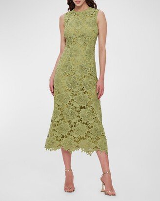 LEO LIN Serena Sleeveless Lace A-Line Midi Dress