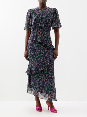 Vida Floral-print Silk Midi Dress