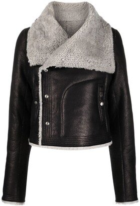 Shearling-Lined Biker Jacket-AA