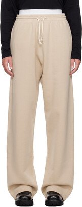 Beige Drawstring Lounge Pants-AC