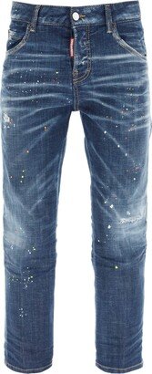 Dark Techno Surf Wash Cool Girl Cropped Jeans-AA