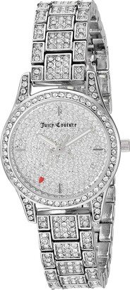 Juicy Couture Black Label Women's Genuine Crystal Accented Silver-Tone Bracelet Watch