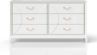 Renascence 6-Drawer Solid Wood Dresser, Pearlized White