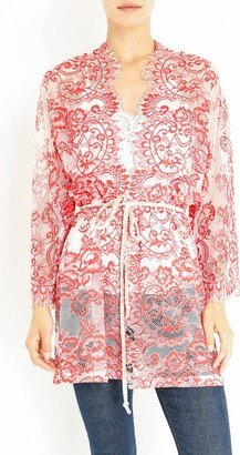 Lace Coat In Red