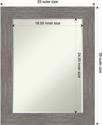 Petite Bevel Bathroom Wall Mirror - Pinstripe Plank Grey Frame - Pinstripe Plank Grey - 23 x 29 in