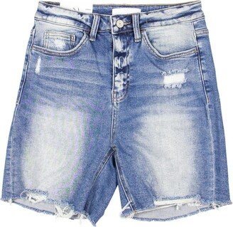 Sienna Womens Denim Frayed Hem Cutoff Shorts