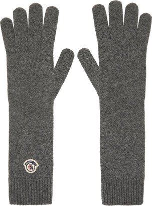 Gray Logo Patch Gloves