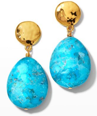 Blue Turquoise Teardrop Earrings