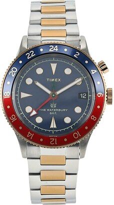 39 mm Waterbury Traditional GMT Stainless Steel Case (Silver/Blue/Two-Tone) Watches