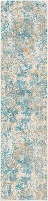 Madison MAD453 Power Loomed Area Rug - Teal/Gold - 2'2x6'