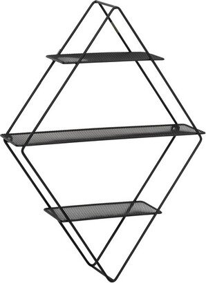 Rhombus Metal Wall Shelf Black