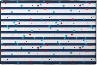 Door Mats: Stars And Stripes Americana - Multi Door Mat, Blue