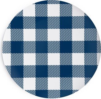 Salad Plates: Buffalo Plaid Salad Plate, Blue