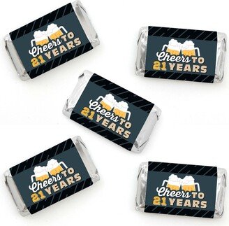 Big Dot Of Happiness Cheers & Beers to 21 Years - Mini Candy Bar Wrapper Party Favors - 40 Ct