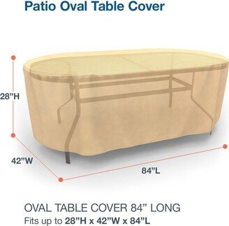 Budge Water-Resistant Oval Patio Table Cover, All-Seasons, Nutmeg