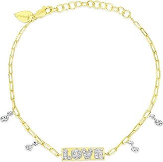 Love Plate 14K Yellow Gold & 0.15 TCW Diamond Chain Bracelet