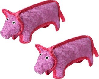 DuraForce Pig Tiger Pink-Pink, 2-Pack Dog Toys