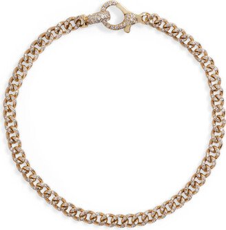 Baby Pavé Diamond Link Yellow Gold Bracelet