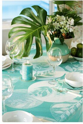 Mille Verdoyant Turquoise 71In X 71In Tablecloth