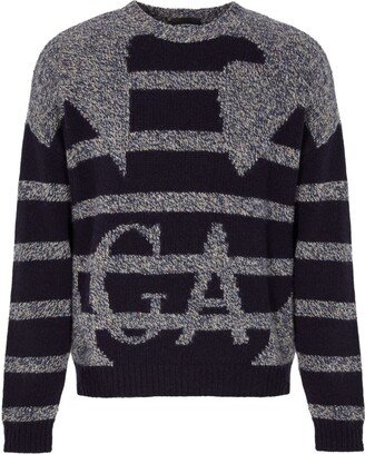 Logo-Intarsia Mélange Jumper