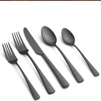 Cerys Black Satin 20-Piece Flatware Set, Service for 4