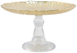 Rufolo Glass Gold Crocodile Small Cake Stand