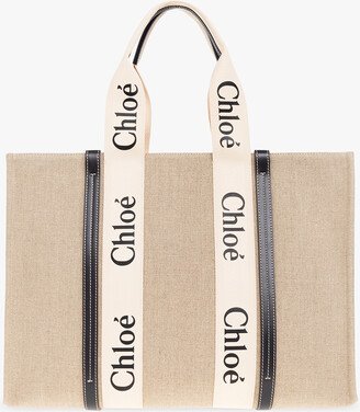 ‘Woody Large’ Shopper Bag - Beige