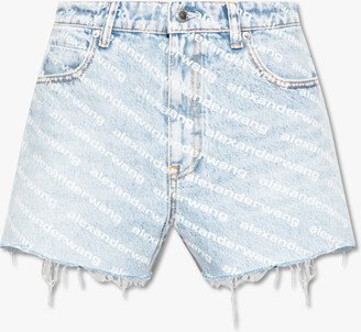 Denim Shorts With Logo Light - Blue