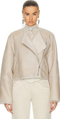 Ostya Shearling Jacket in Cream