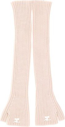 Ribbed Knit Fingerless Gloves-AA