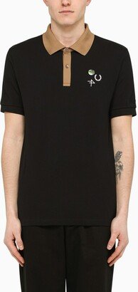 Fred Perry x Raf Simons Bi-colour short sleeves polo shirt with embroideries