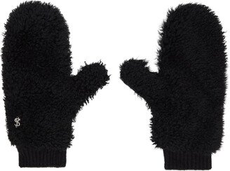 Black Shearling Mittens