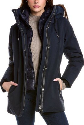 Jeni Leather-Trim Down Parka-AA