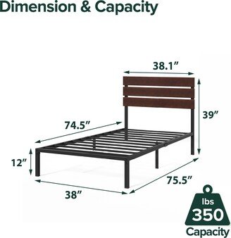 Priage by Coffee Bean Bamboo and Metal Platform Bed Frame