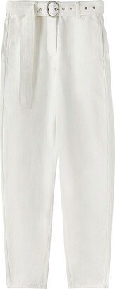 White High-Rise Wide-Leg Jeans