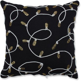 Pillow Perfect String of Lights Black 11.5-inch Throw Pillow