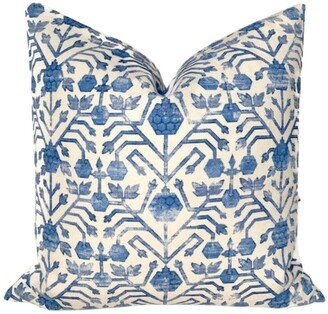 Khotan Pillow Cover in Cobalt Blue, Designer Covers, Decorative Pillows