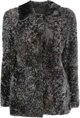 Single-Breasted Fleece Coat