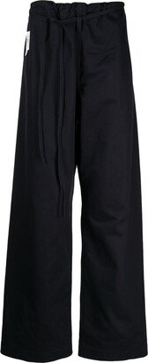 Karate tied-waist wide-leg trousers