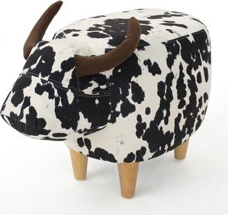 Bessie Cow Ottoman and White