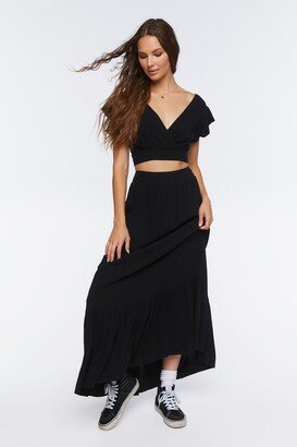 Surplice Crop Top & Skirt Set