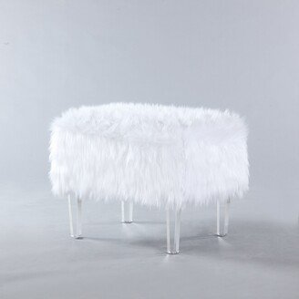 Fiorino Modern Contemporary Faux Fur Acrylic Leg Bench
