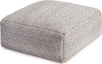 Jani Willamette 34 Square Oversized Beige Pouf Ottoman