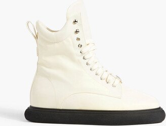 Selene leather-trimmed shell combat boots