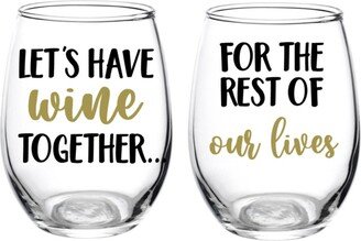 Let's Have Wine Together For The Rest Of Our Lives, Couples Gift, Gift Couple, Engagement Wedding, Anniversary, Wine Glass, Custom