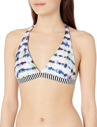 Women's Standard Reversible Tall Halter Swimsuit Bikini Top (Coastal Multi) Women's Swimwear