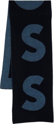 Armin 2 intarsia-knit logo scarf